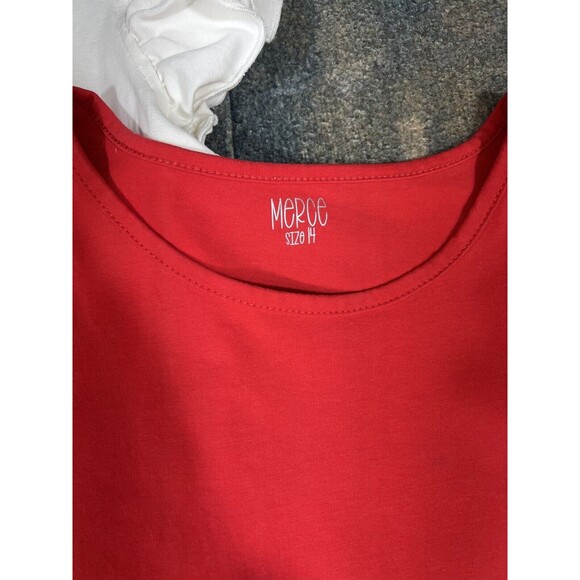 Merce & Me Girls Size 14 Bundle Of Flutter Sleeve Tees! Red, White! PLAY! - Picture 3 of 16